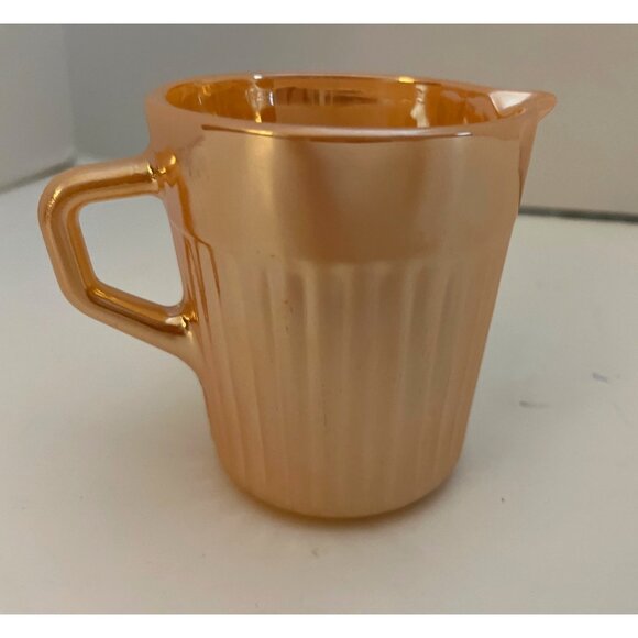 Fire King Peach Luster Creamer or Sauce Pitcher 4” - Picture 5 of 7